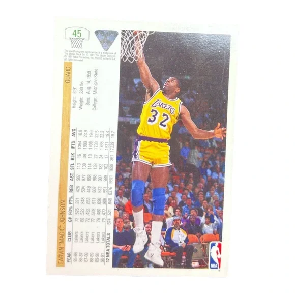 Magic Johnson 1991 Lakers Upper Deck #45 Trading Card